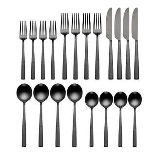 Lenox Modulus Black Satin 20-Piece Flatware Set, 18/10 stainless steel (view 2)