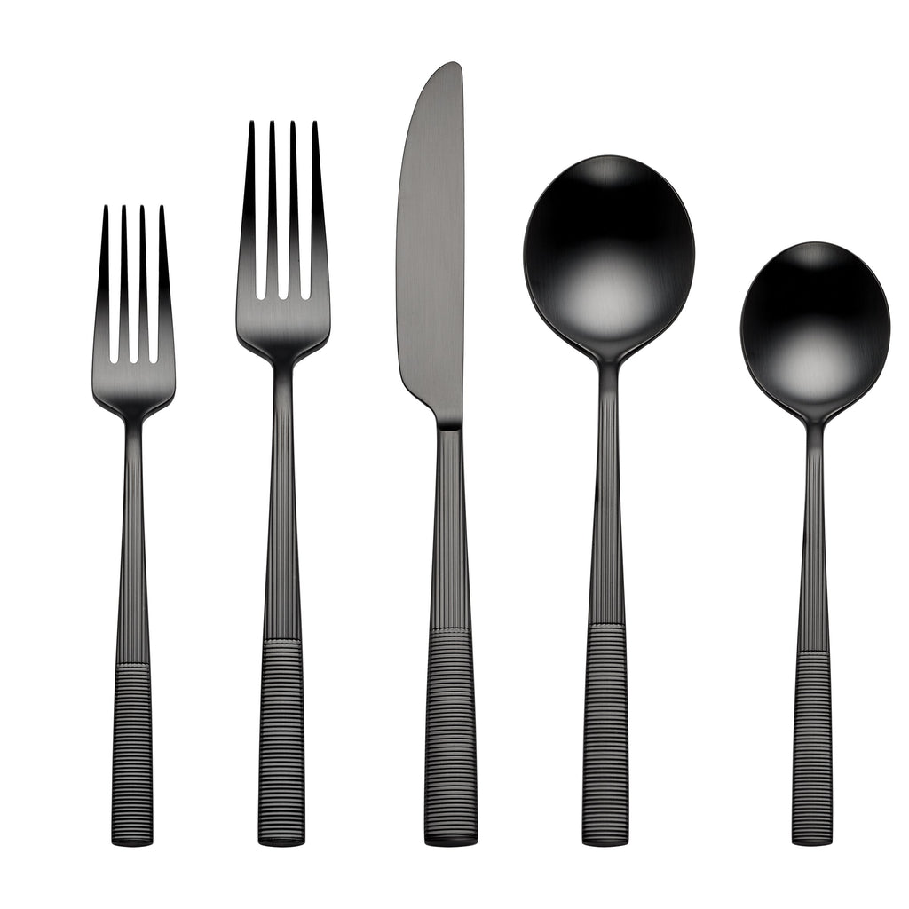 Lenox Modulus Black Satin 20-Piece Flatware Set, 18/10 stainless steel (view 3)