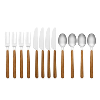 Oneida 24 Seven Mirror Faux Wood Handle 12-Piece Flatware Set, 18/0 stainless steel (view 2)