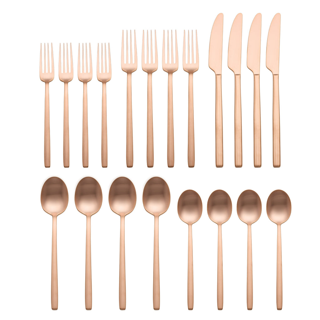 Oneida Dean Rose Gold Satin 20-Piece Flatware Set, 18/0 stainless steel (view 2)