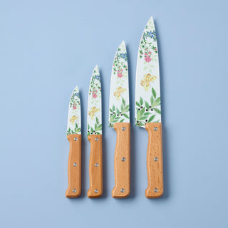Lenox Butterfly Meadow Herbs 4-Piece Cutlery Set, stainless steel/wood