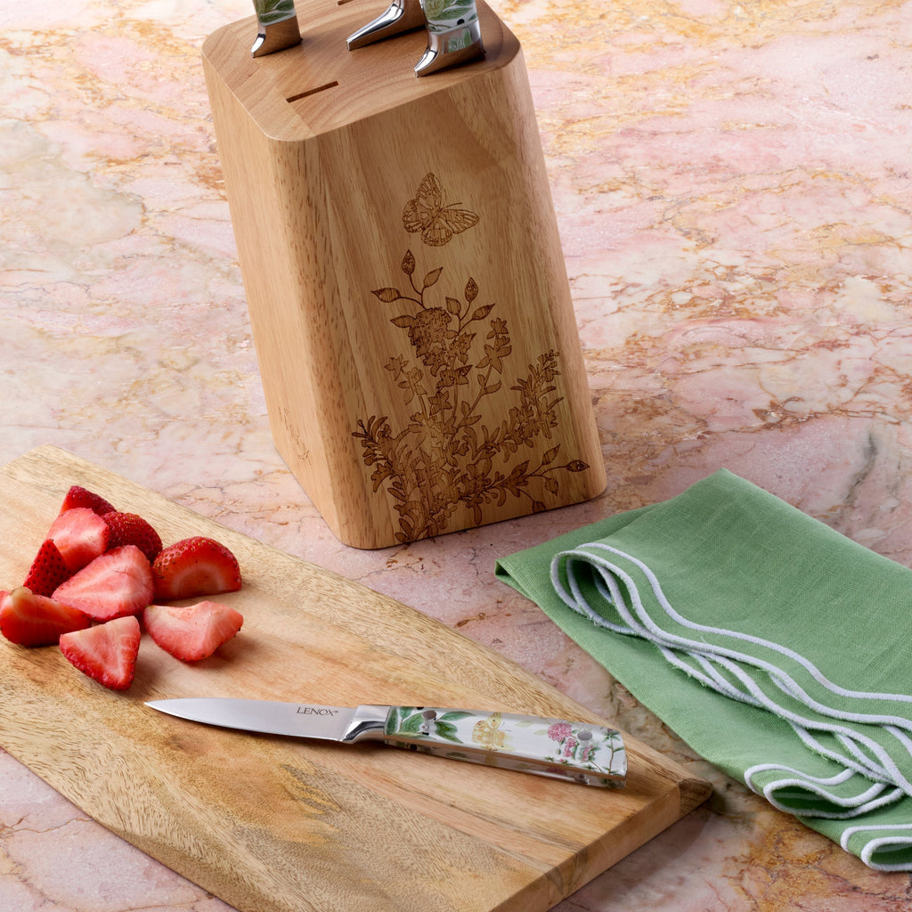 Lenox Butterfly Meadow Herbs 6-Piece Cutlery Block Set, stainless steel/wood (view 6)