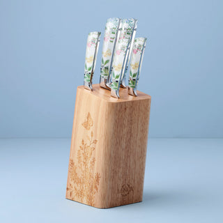 Lenox Butterfly Meadow Herbs 6-Piece Cutlery Block Set, stainless steel/wood