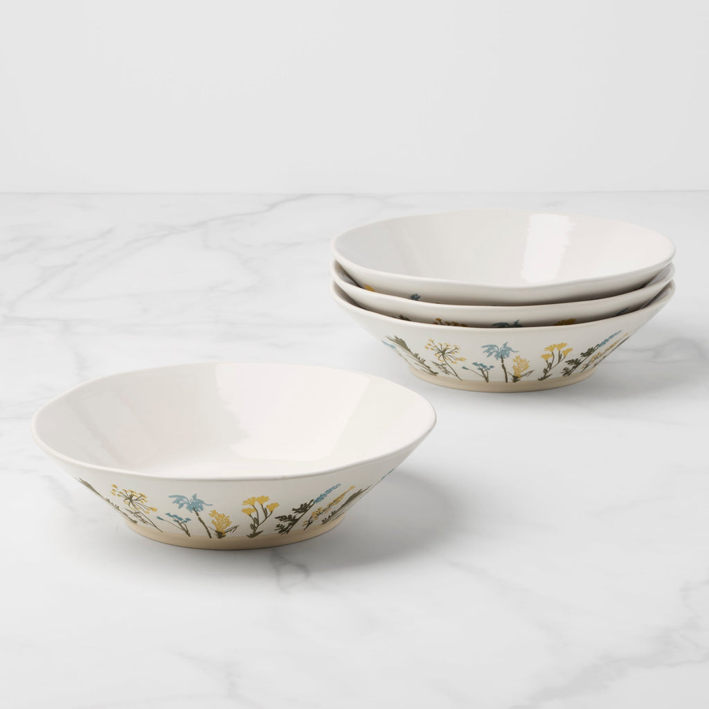 Lenox Wildflowers Dinner Bowls, Set of 4, stoneware