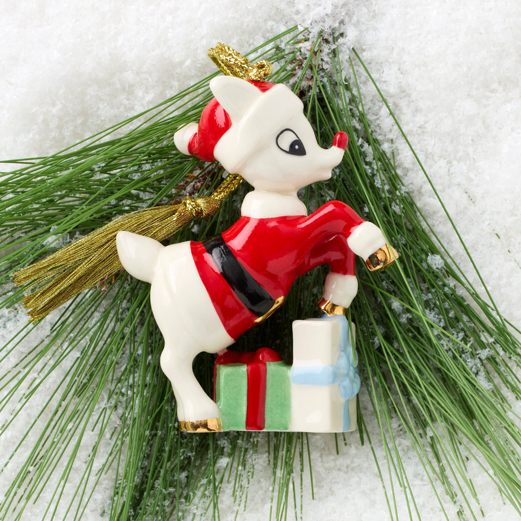 Lenox Rudolph in a Santa Suit Ornament, porcelain (view 3)