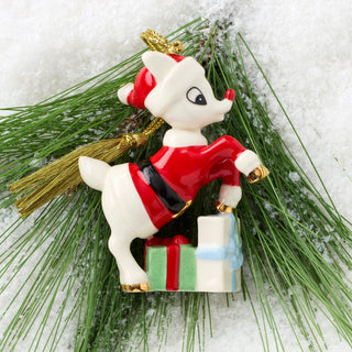 Lenox Rudolph in a Santa Suit Ornament, porcelain (view 3)