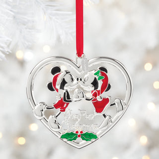 Lenox 2026 Our 1st Christmas Mickey & Minnie Mouse Metal Ornament, nickleplate/zinc alloy (view 2)