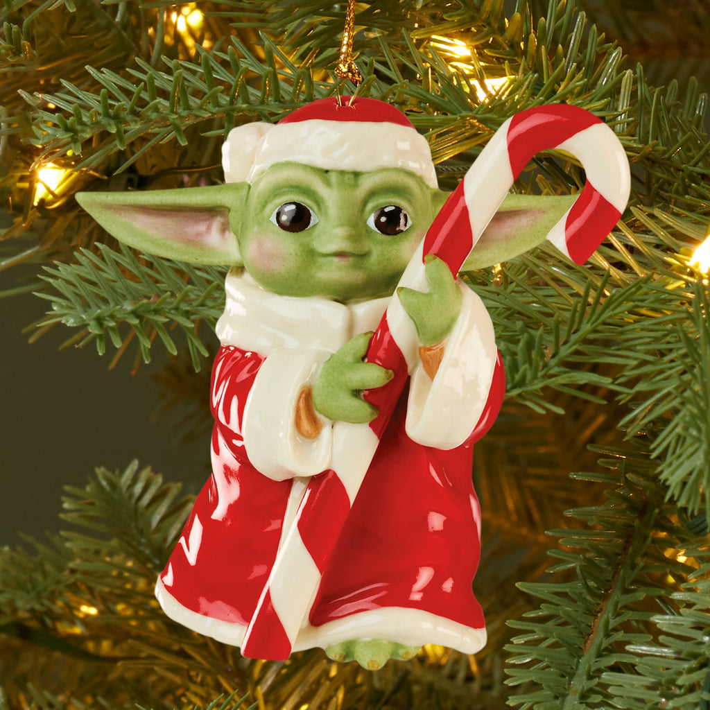Lenox Grogu with Candy Cane Ornament, porcelain (view 4)