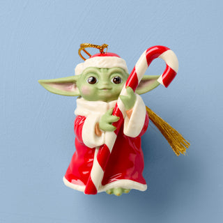Lenox Grogu with Candy Cane Ornament, porcelain