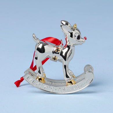 Lenox 2026 Baby's 1st Christmas Rudolph Ornament, silverplate/resin