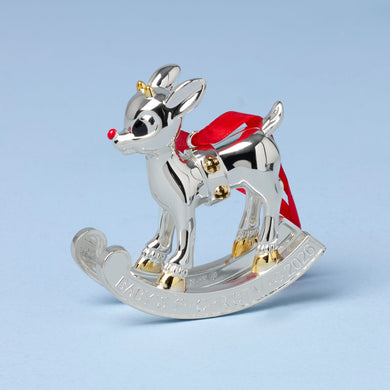Lenox 2026 Baby's 1st Christmas Rudolph Ornament, silverplate/resin (view 2)