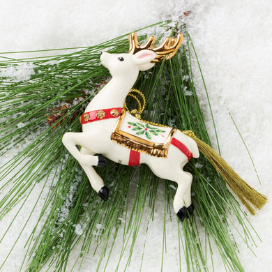 Lenox Holiday Accent Reindeer Ornament, porcelain (view 2)