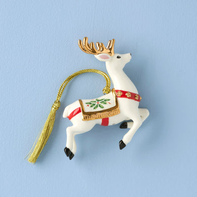 Lenox Holiday Accent Reindeer Ornament, porcelain