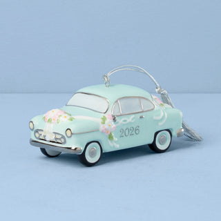 Lenox 2026 Just Married Vintage Car Ornament, porcelain