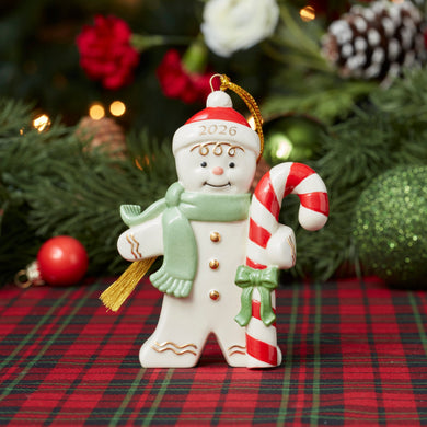 Lenox 2026 Gingerbread with Candy Cane Ornament, porcelain (view 2)