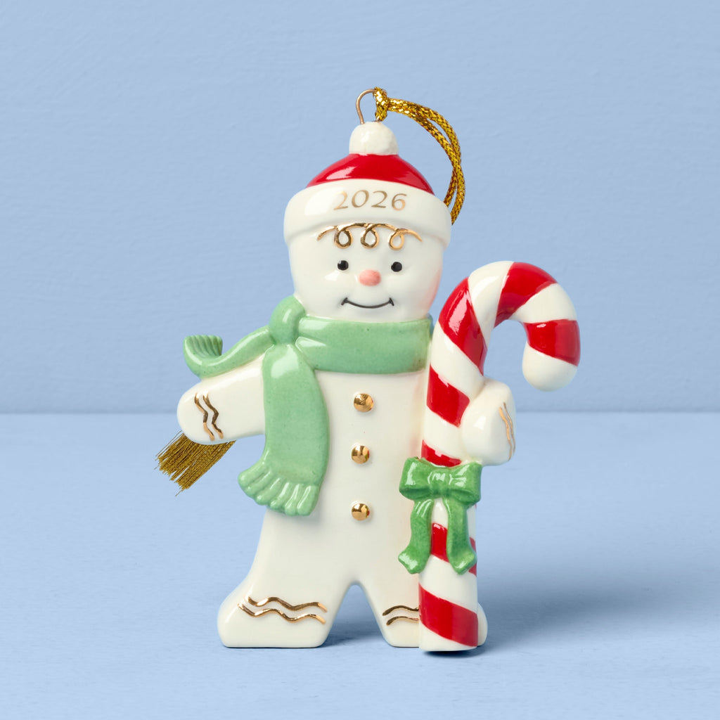 Lenox 2026 Gingerbread with Candy Cane Ornament, porcelain