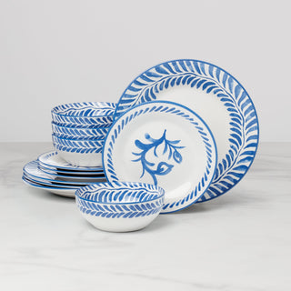 Oneida Solear Blue 12-Piece Dinnerware Set, stoneware