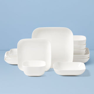 Lenox Studio 1414 Square 16-Piece Dinnerware Set, bone china
