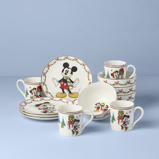 Lenox Disney Holiday 12-Piece Dessert Set, porcelain