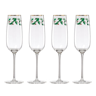 Lenox Holiday Decal Flute Glasses, Set of 4, glass (view 6)