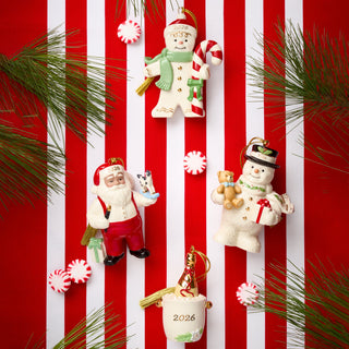 Lenox 2026 Snowman with Teddy Bear Ornament, porcelain (view 4)