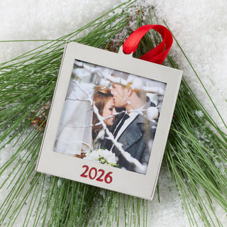 Lenox 2026 Frame Charm Ornament, silverplate/stainless steel (view 2)