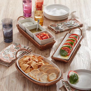 Oneida Willow & White Divided Server with Tray, stoneware (view 5)