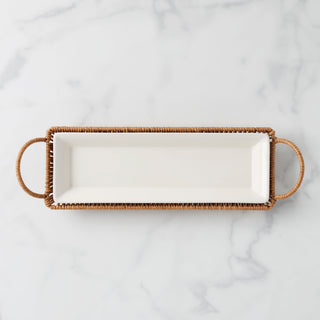 Oneida Willow & White Hors D'Oeuvres Tray with Server, stoneware