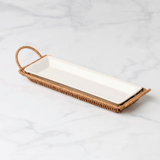 Oneida Willow & White Hors D'Oeuvres Tray with Server, stoneware (view 3)