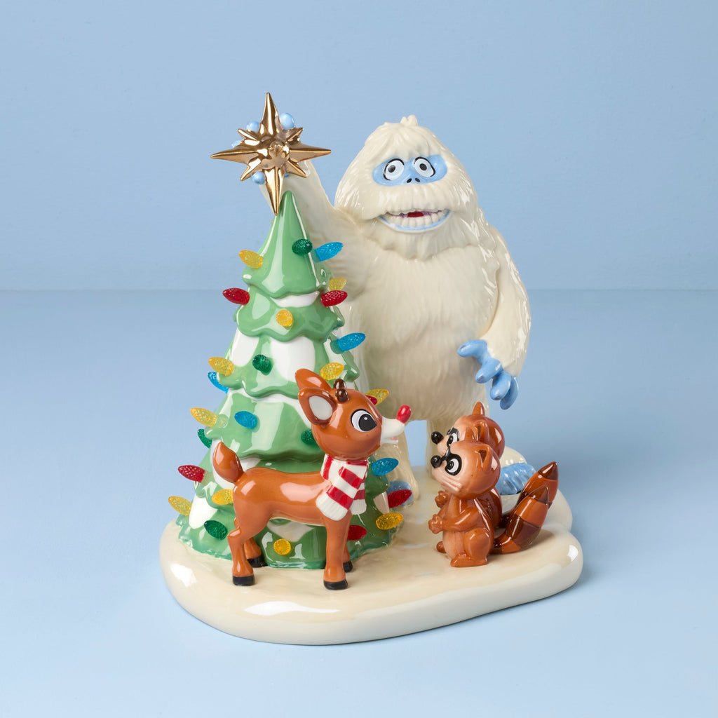 Lenox Rudolph and Bumble Lit Figurine, porcelain/glass (view 3)