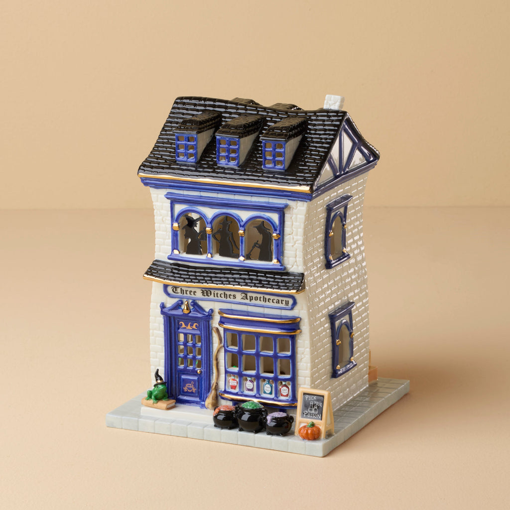 Lenox Vintage Halloween Apothecary Potion Shop Lit Figurine, porcelain (view 3)