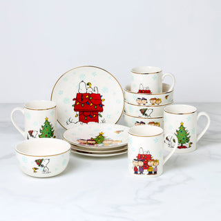 Lenox Peanuts Gang 12-Piece Dessert Set, porcelain