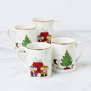 Lenox Peanuts Gang Mugs, Set of 4, Assorted, porcelain