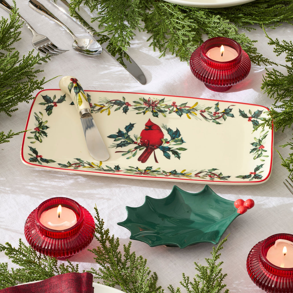 Lenox Winter Greetings Tray Set with Spreader 3 Piece Set, porcelain (view 2)