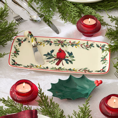 Lenox Winter Greetings Tray Set with Spreader 3 Piece Set, porcelain (view 2)