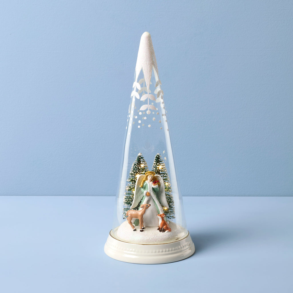 Lenox Merry & Magical Glass Lit Scene Angel, porcelain (view 2)