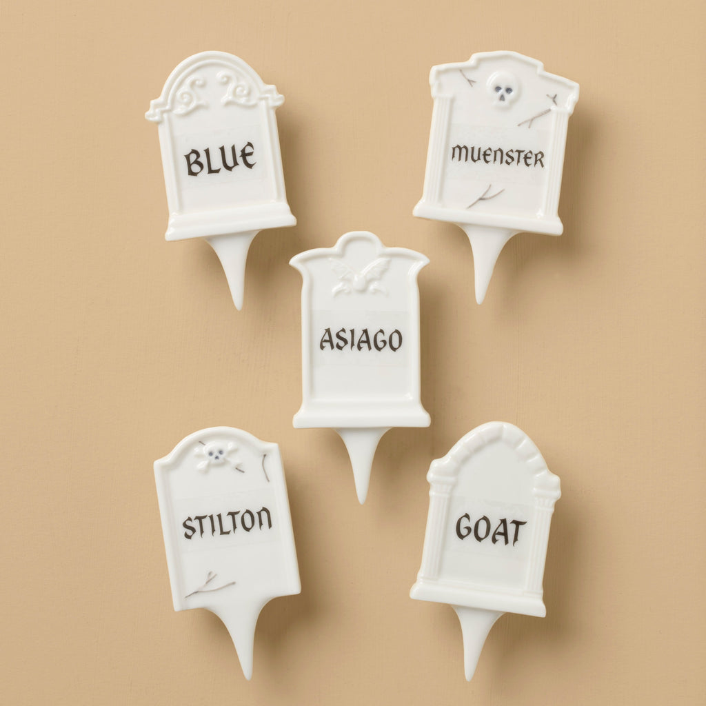 Lenox Headstone Cheese Markers 5-Piece Set, porcelain