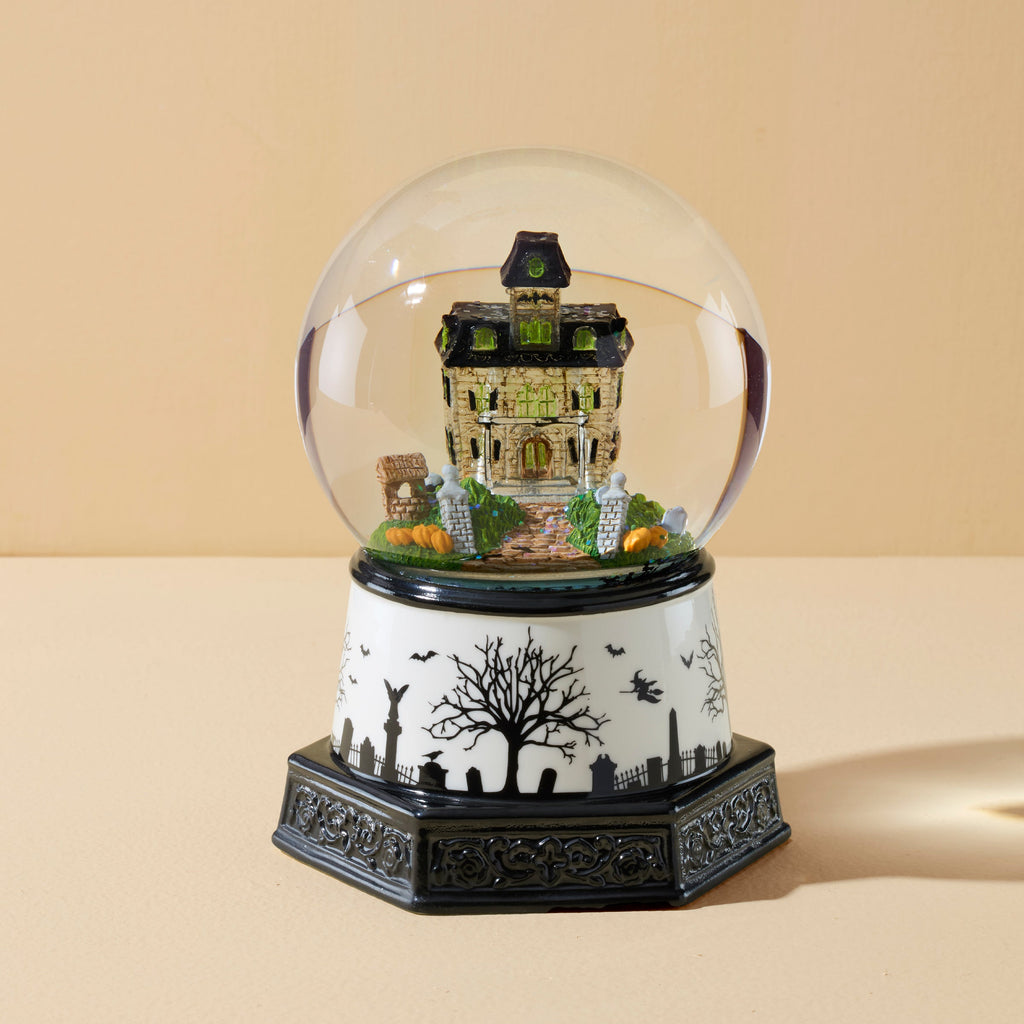 Lenox Haunted Village Lit Water Globe, porcelain/glass