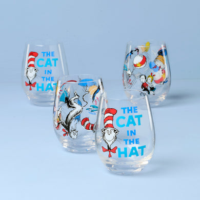 Lenox Cat In The Hat Tumblers, Set of 4, glass