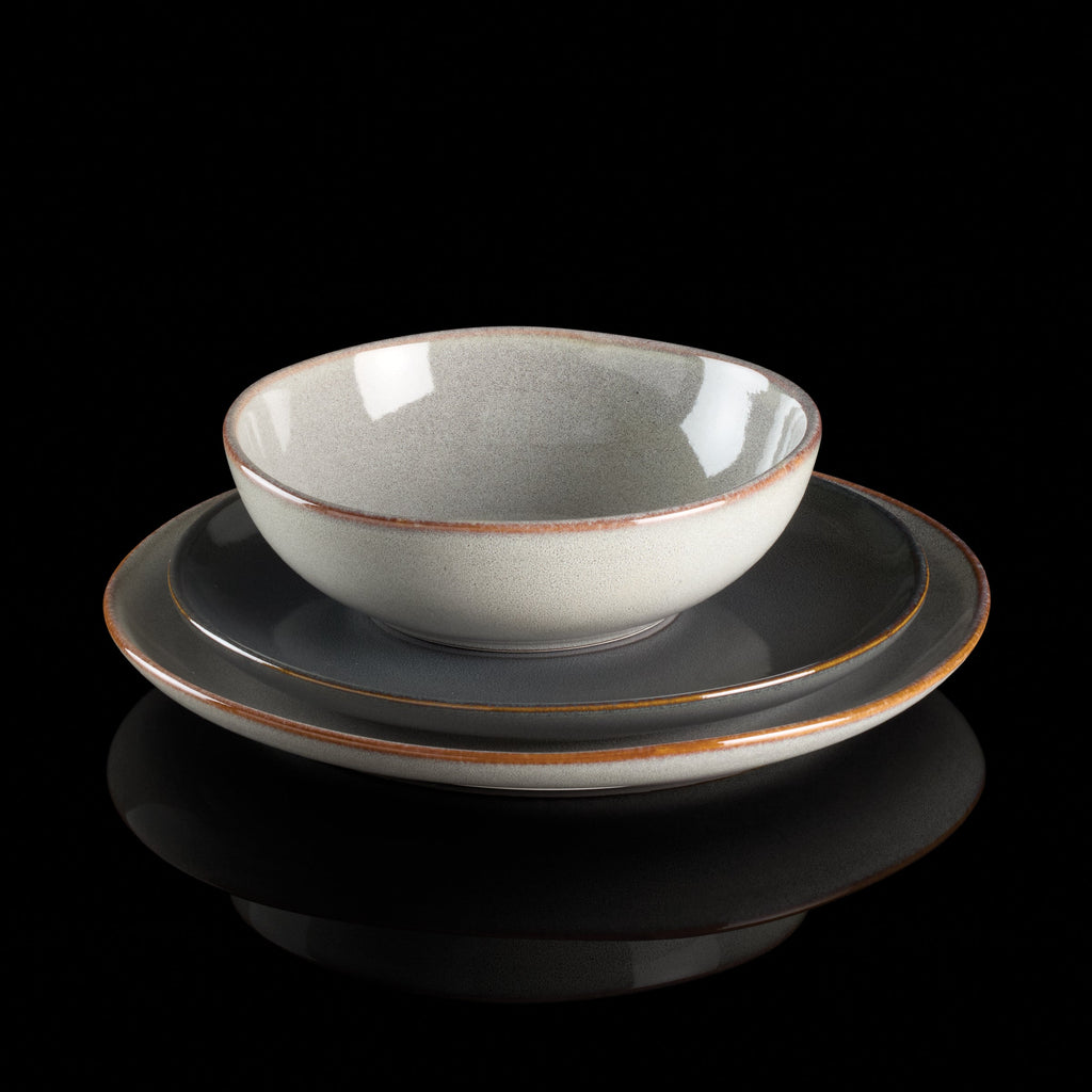 Oneida Organic Shades Gray 12 Piece Dinnerware Set, stoneware (view 8)