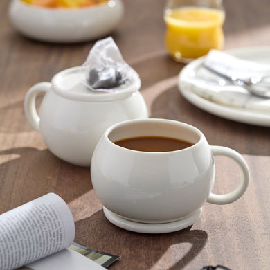 Oneida Quirk Mugs with Coaster, Set of 4, porcelain (view 2)