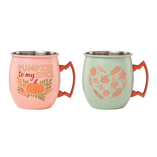 Cambridge Harvest Moscow Mule Mugs, Set of 2, stainless steel