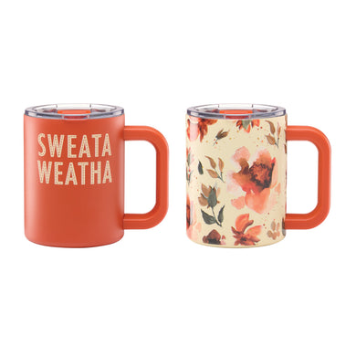 Cambridge Harvest Insulated Mugs, Set of 2, stainless steel