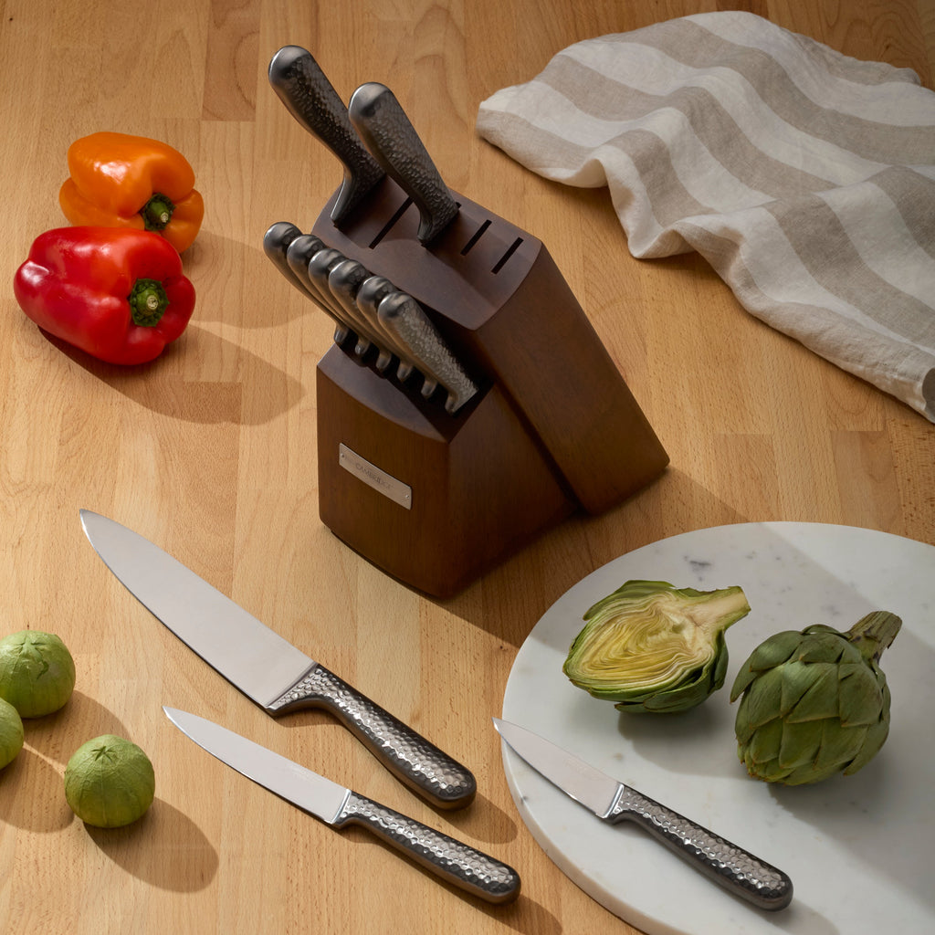 Cambridge Nero Hammered Titanium 12 Piece Cutlery Block Set, stainless steel (view 8)