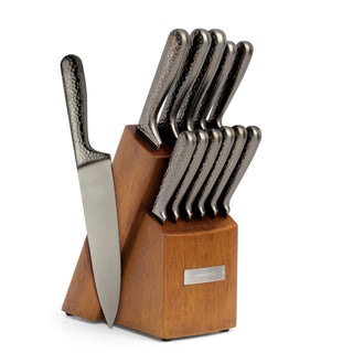 Cambridge Nero Hammered Titanium 12 Piece Cutlery Block Set, stainless steel (view 5)