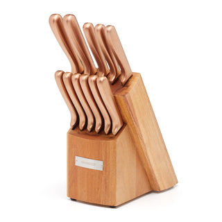 Cambridge Copper 12-Piece Cutlery Block Set, stainless steel