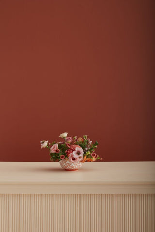 Classic Meets Contemporary: Elodie Vase in Coral Floral Chinoiserie