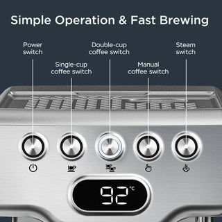 Geek Chef 20-Bar Espresso Machine with Milk Frother for Latte & Cappuccino