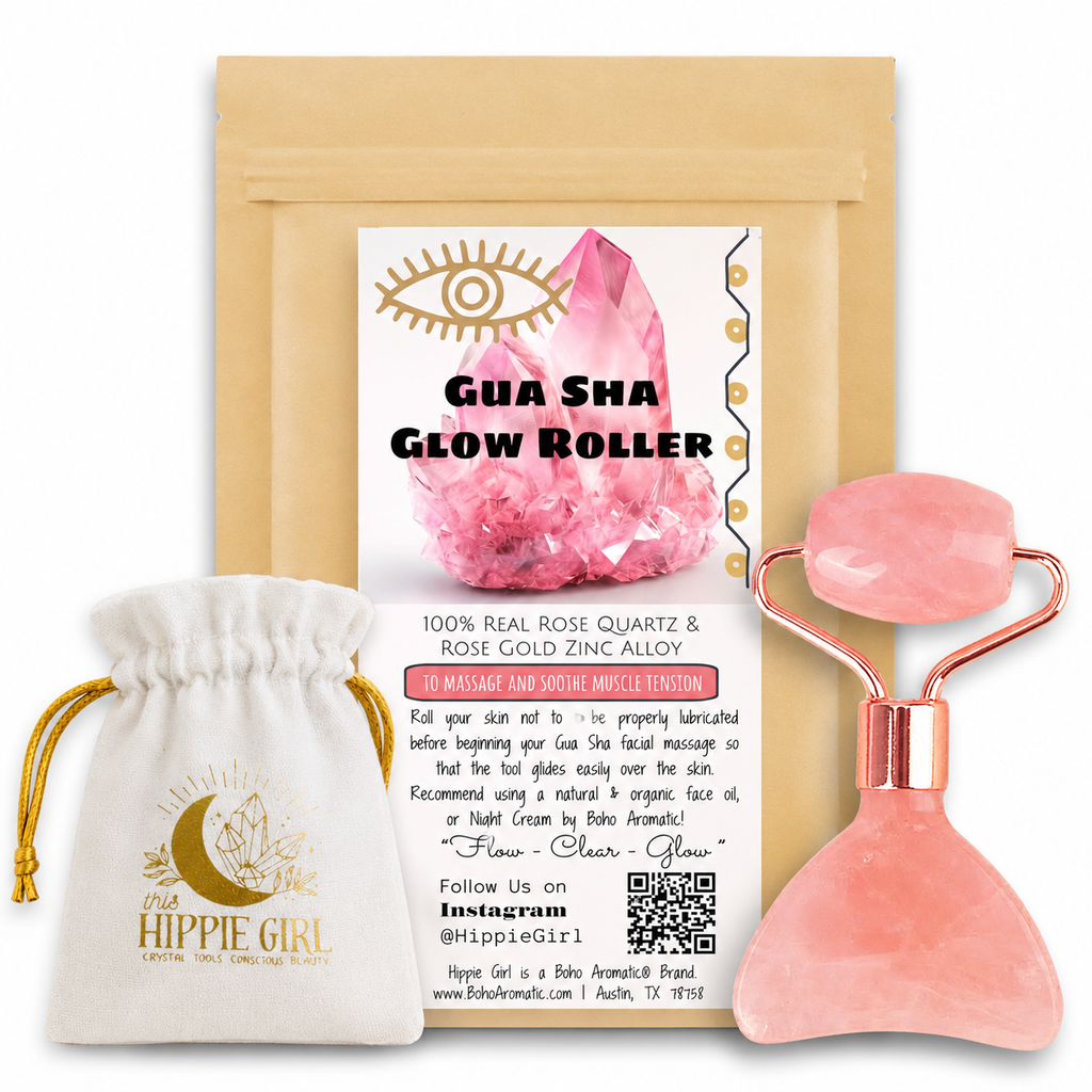 Gua Sha Glow Roller – Rose Quartz Roller & Sculpting Tool