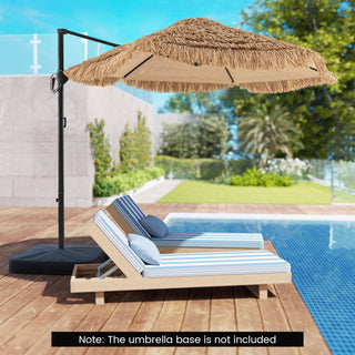 9.5-Foot Hawaiian-Style Cantilever Tiki Patio Umbrella – Natural